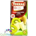 Torras White & Kiwi - bezglutenowa biała czekolada z kiwi bez cukru by Torras (biala-czekolada-z-kiwi-i-maltitolem-14g-cukru100g)