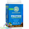Sunwarrior Protein + Greens Warrior Blend, Chocolate 0,75kg - wegańska organiczna odżywka białkowa z MCT
