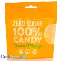Pomarańczowe opakowanie wegańskich landrynek bez cukru Guiltfree Future Candy o smaku soczystego mango