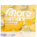 Guiltfree More Nutrition Chunky Flavor Lemon Ice Cream Cake w proszku, wegański aromat bez cukru w żółtym opakowaniu.