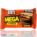 Baton proteinowy Guiltfree Mountain Joe's Mega Flapjack o smaku czekolady z masłem orzechowym w pomarańczowym opakowaniu