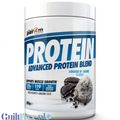 Guiltfree Per4m Protein Advanced Protein Blend Cookies N' Creme w białym opakowaniu 800g z grafiką ciasteczek i lodów
