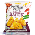 Opakowanie Guiltfree Popcrop Piramidki Vegan Bacon, wegańskie chipsy proteinowe o smaku dymnego bekonu