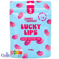 Opakowanie Guiltfree Sweet Switch Lucky Lips, wegańskie żelki malinowe bez cukru w kształcie różowych ust
