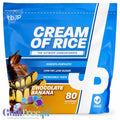 Opakowanie Guiltfree TBJP Cream of Rice o smaku czekoladowo-bananowym, 2kg kleiku ryżowego dla sportowców.