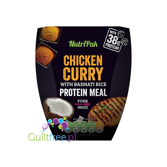 NutriPak - Kurczak curry gotowy posiłek 38g białka