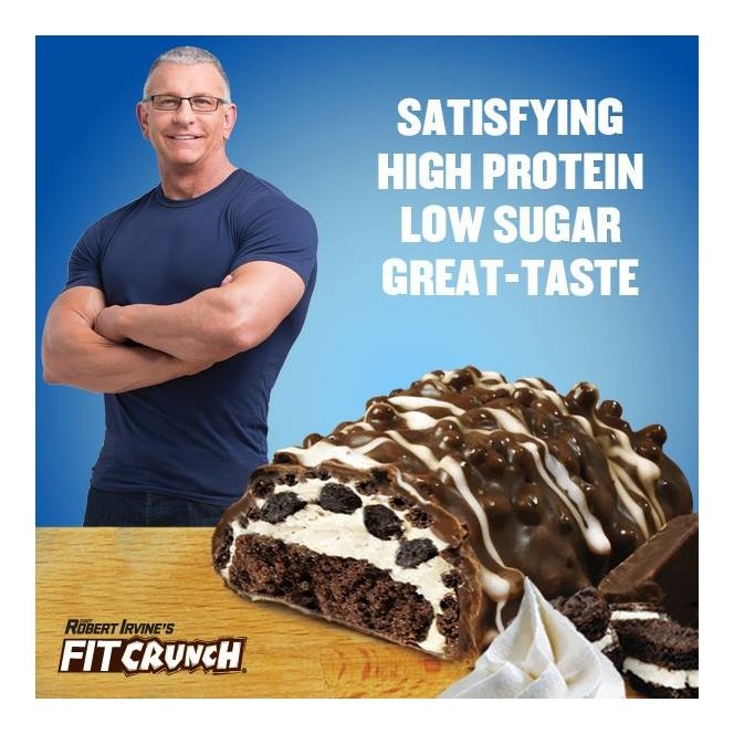 FortiFX Chef Robert Irvine's Fit Crunch Cookies and Cream Naturally Flavored Baked Protein Bar - A baked protein bar with a tast