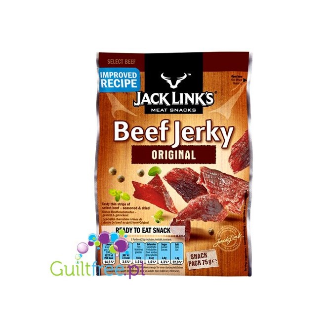 Jack Links Beef Jerky Original - dried slices of New Zealand beef in a mixture of original flavor