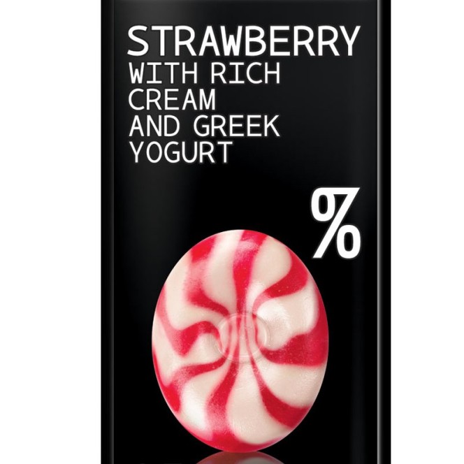 Zero strawberry and greek yoghurt candy with sweeteners - sugar free candies with Greek yoghurt and strawberry flavored cream, i
