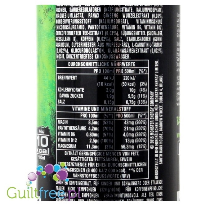 Monster Rehab Green Tea Energy, a non-carbonated energy hypotonic drink with tea-extract