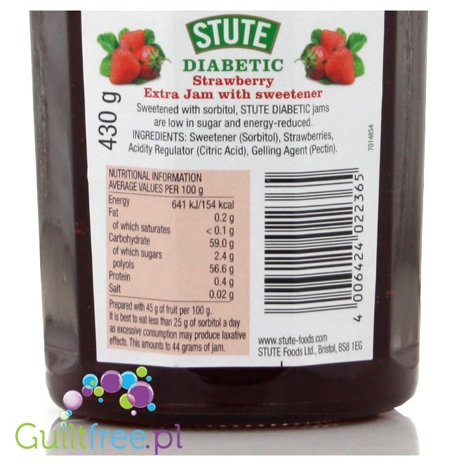 Stute Diabetic strawberry extra jam without sweetener