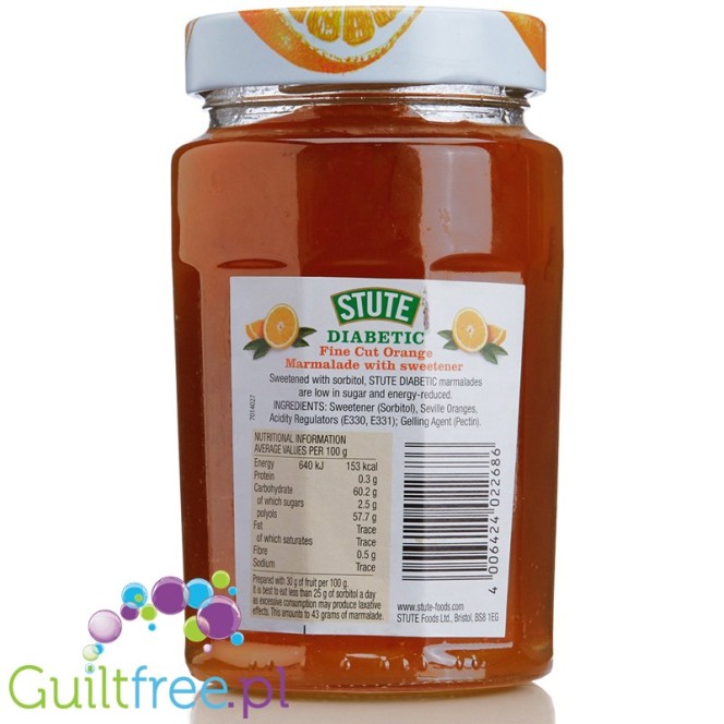 Stute Diabetic fine cut orange marmalade without sweetener