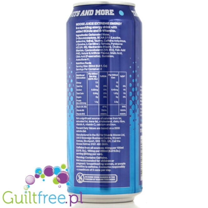 Green Raspberry flavor carbonated energy drink with BCAA and B vitamins