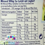 Miracle Whip So Leicht mit Joghurt - Salad-Sandwich cream with Mayonnaise and Yoghurt, with reduced fat content (4.9%) *