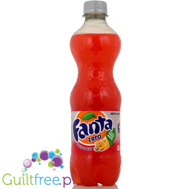 Fanta Fruit Twist Zero, sparkling low calorie mixed fruit drink with sweeteners