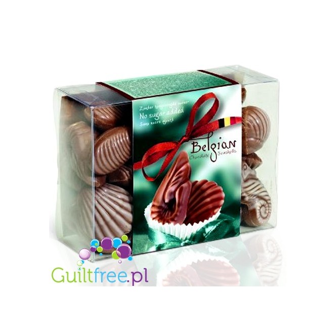 Belgian Chocolate Seashells, no sugar added and high in fiber 