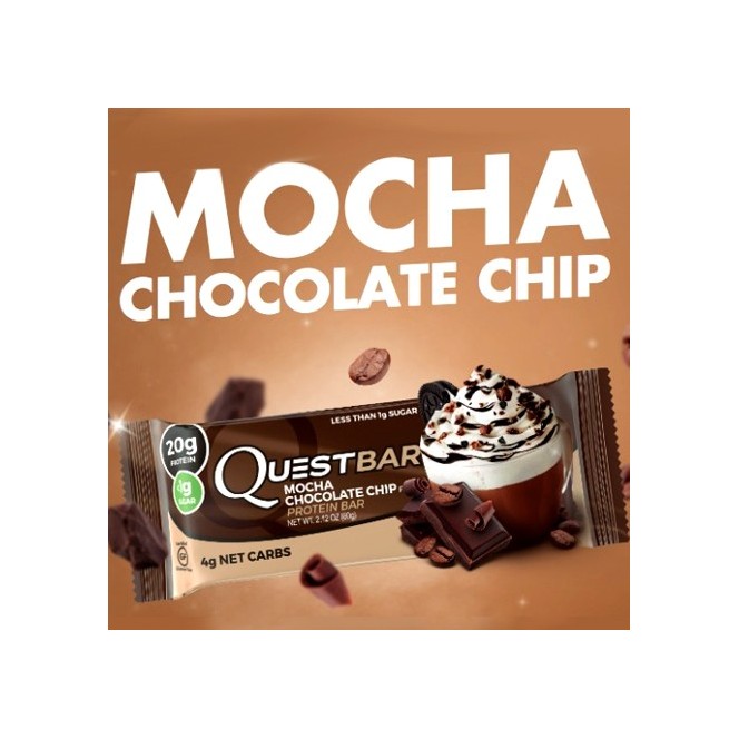 Quest Protein Bar Mocha Chocolate Chip Flavor