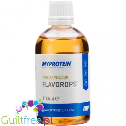 MyProtein Flavdrop liquid vanilla flavored with sweeteners