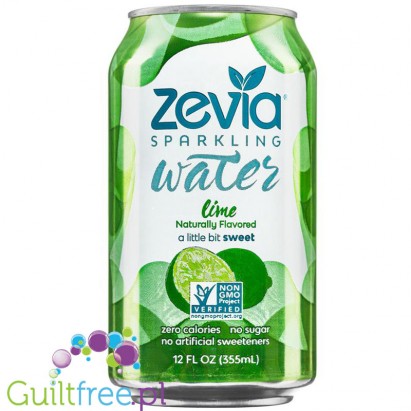Zevia Sparkling Water Lime - carbonated soft drink with natural lime flavor, contains sweetener