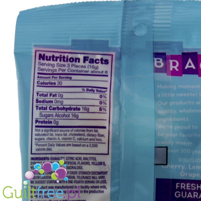 Brach's Sugar Free Mixed Fruit Hard Candy Bag, 3.5 Oz 