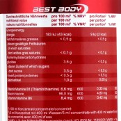 Best Body Vital Drink Strawberry 1L - koncentrat bez cukru z L-karnityną i witaminami