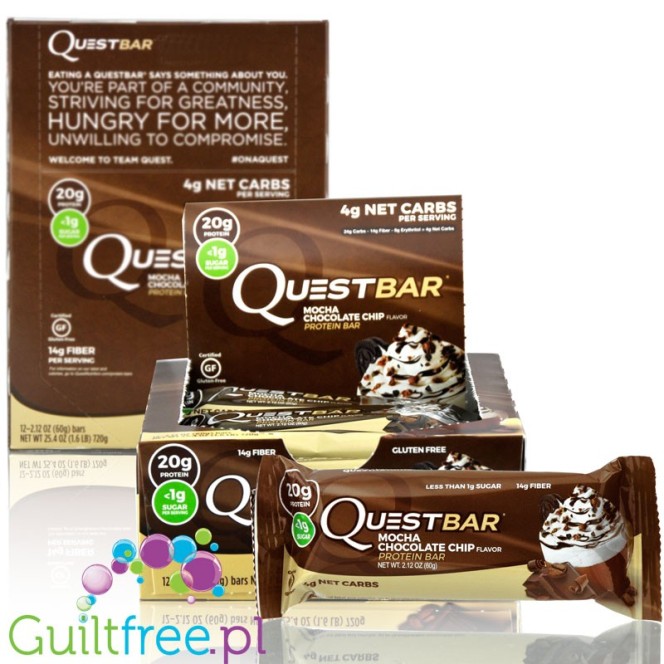 Quest Bar Mocha Chocolate Chip box of 12 bars