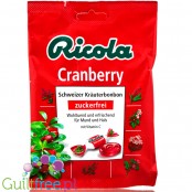 Ricola Cranberry cukierki bez cukru, Żurawina