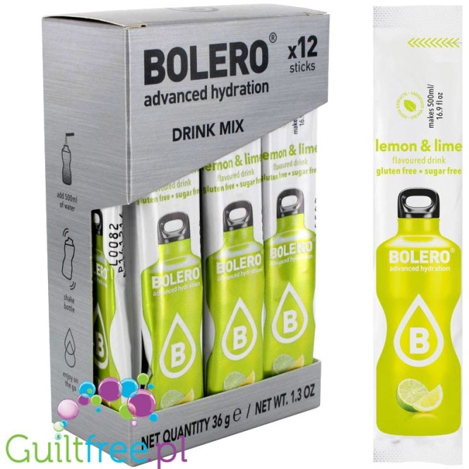 Bolero Sticks Stevia Lemon & Lime, instant drink, 12 sachets