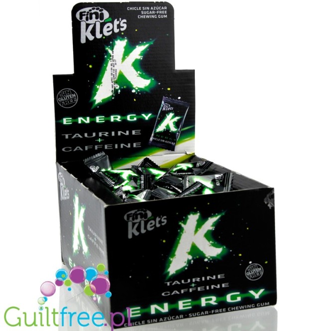 Klet's sugar free gum with taurine and coffeine