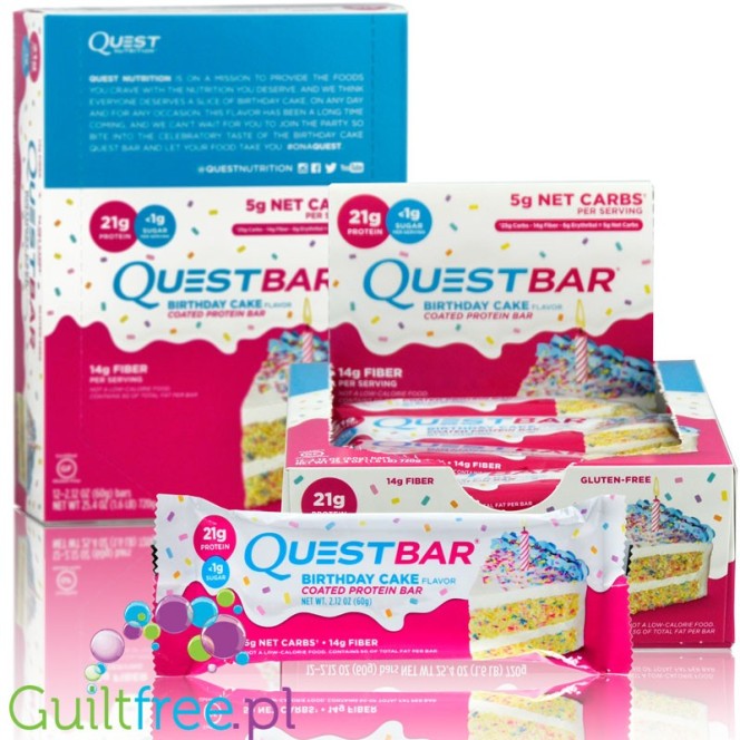 Quest Bar Birthday Cake pudełko x 12 batonów