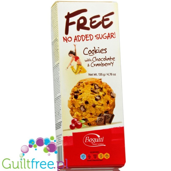 Bogutti sugar free cookies with chocolateand cranberries