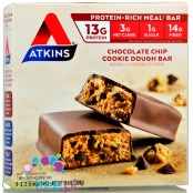 Atkins Meal Chocolate Chip Cookie Dough PUDEŁKO x 5 batonów