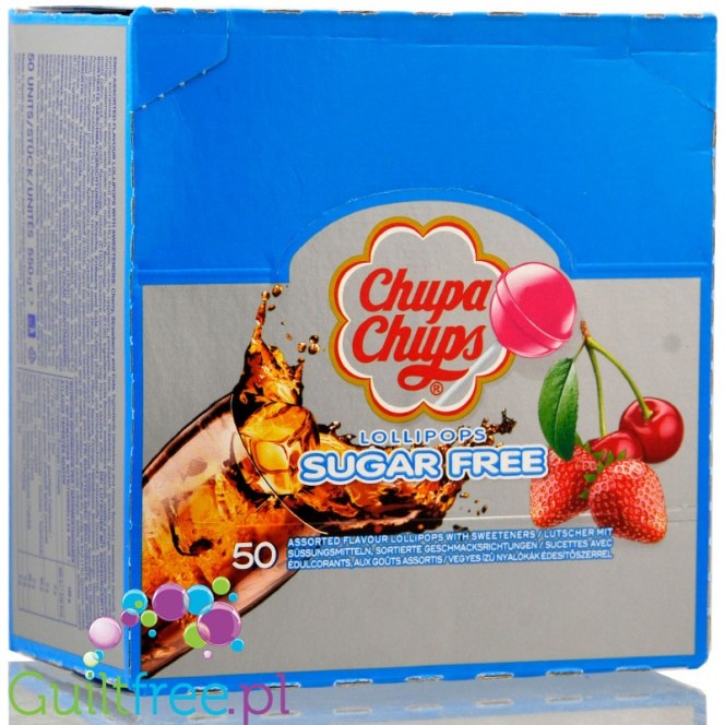 Chupa Chups Sugar Free Assorted Flavour Lollipops - 11g x 50 Display