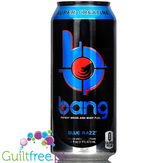 VPX Bang Blue Razz sugar free energy drink with BCAA
