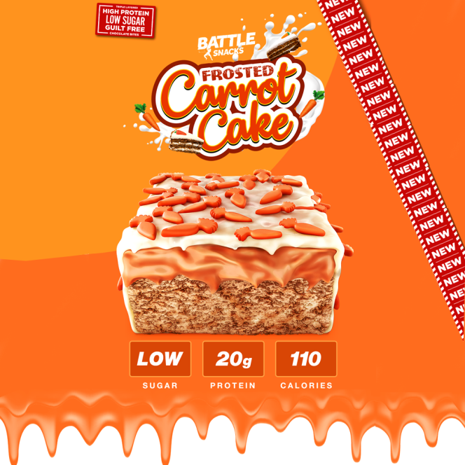 Battle Bites Frosted Carrot Cake