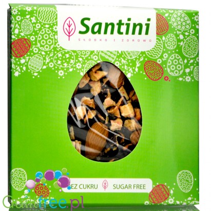 Santini Easter, sugar free dark chocolate with plums, almonds and cardamon