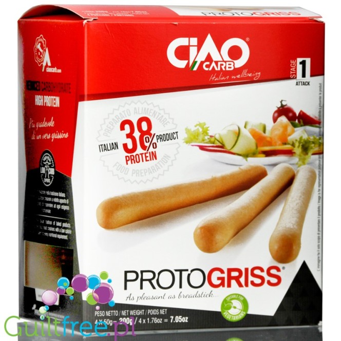 Ciao Carb Protogriss Oregano, low carb, highg fiber & high protein bread sticks