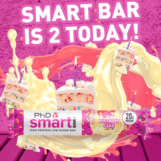 Phd Smart Birthday Cake sugar free protein bar