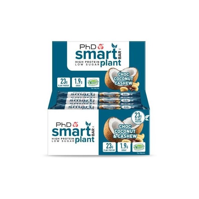 Phd Smart Plant Choc Coconut Cashew -  sugar free vegan protein bar