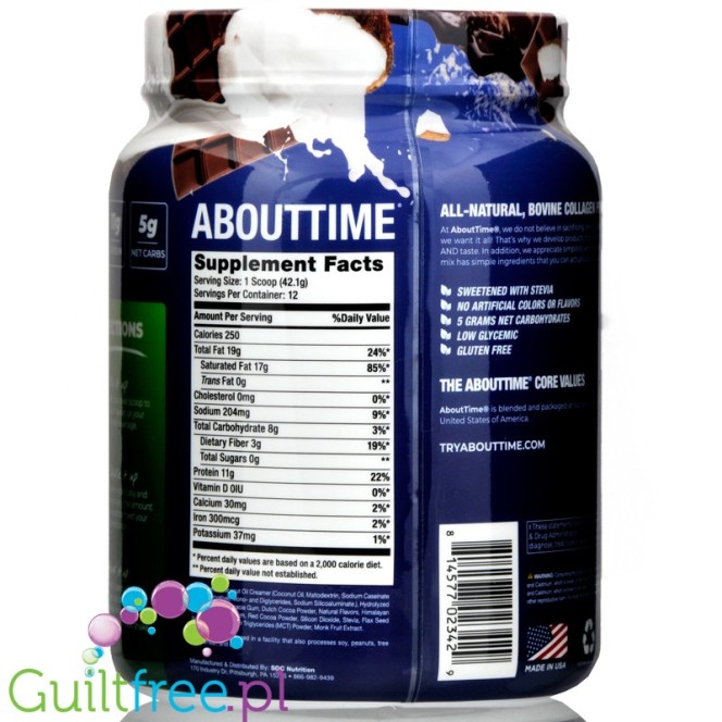 SDC Nutrition About Time Keto Shake, Chocolate Coconut 1.1 lb.