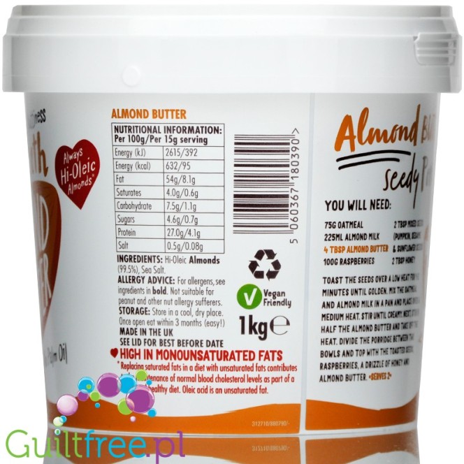 Pip & Nut Smooth Almond Butter 1kg
