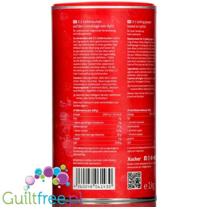 Xucker 2: 1 Gellier - 2: 1 sugar-free xylitol gelling agent, contains sweeteners