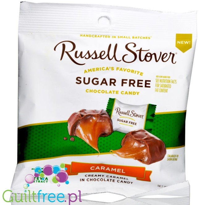 Russell Stover Stevia Caramel - sugar free chocolate covered creamy caramel candies