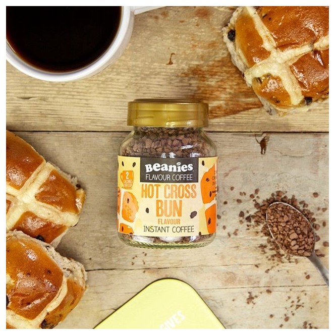 Beanies Hot Cross Bun instant flavored coffee 2kcal pe cup