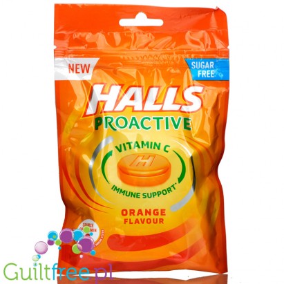 Halls Proactive Orange sugar free candies with vit C