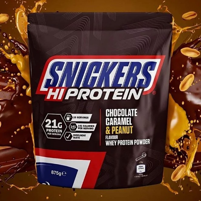 Snickers Hi-Protein Whey Protein Powder Chocolate, Caramel & Peanut(875g)