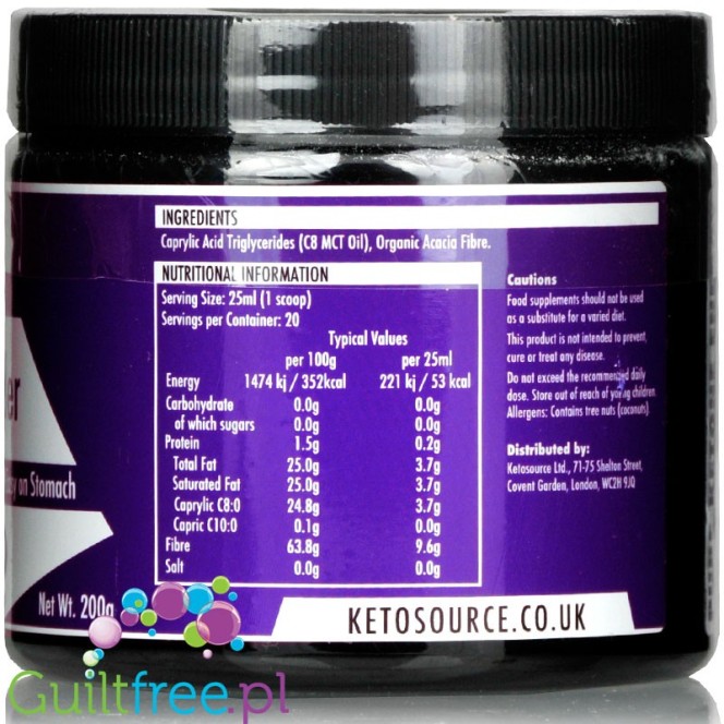 Ketosource Pure C8 MCT Powder, Unflavored