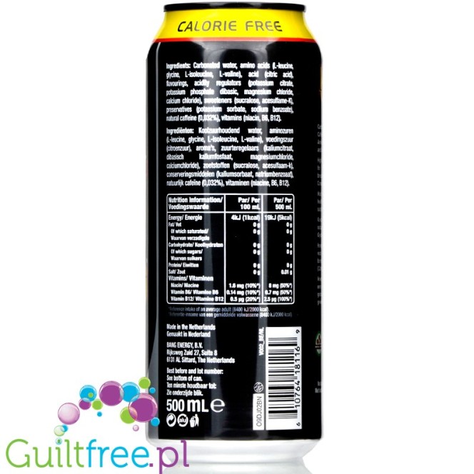 VPX Bang Lemon Drop sugar free energy drink with BCAA