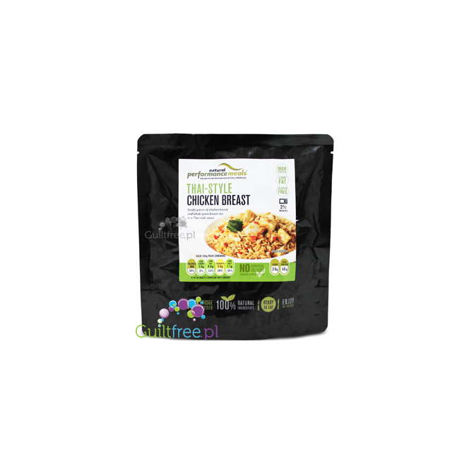 Performance Meals Thai-Style Chicken Breast and whole grain brown rice - ready-made dish Thai chicken with brown rice 100% natur