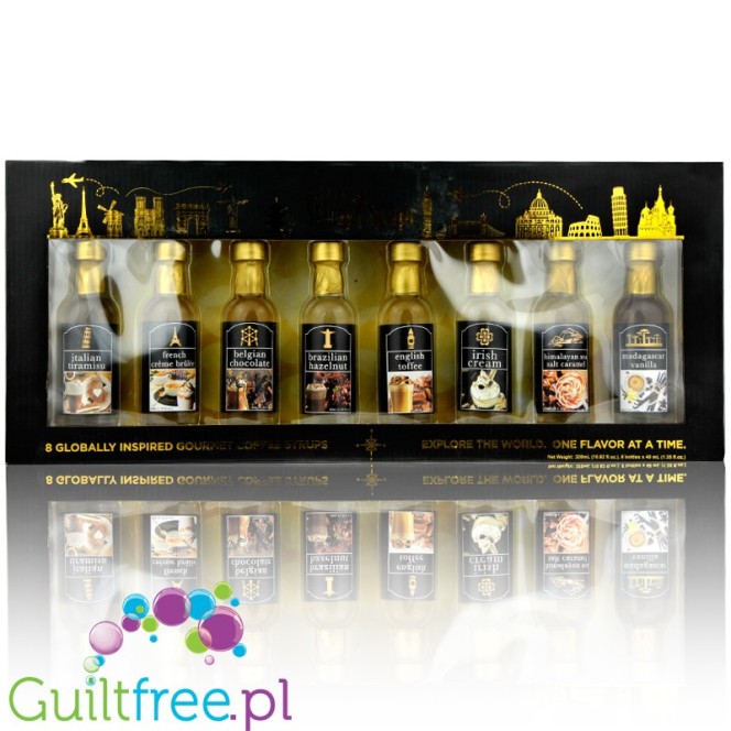 Skinny Syrups Sampler, Explore the World - gift set of zero calorie mini syrups